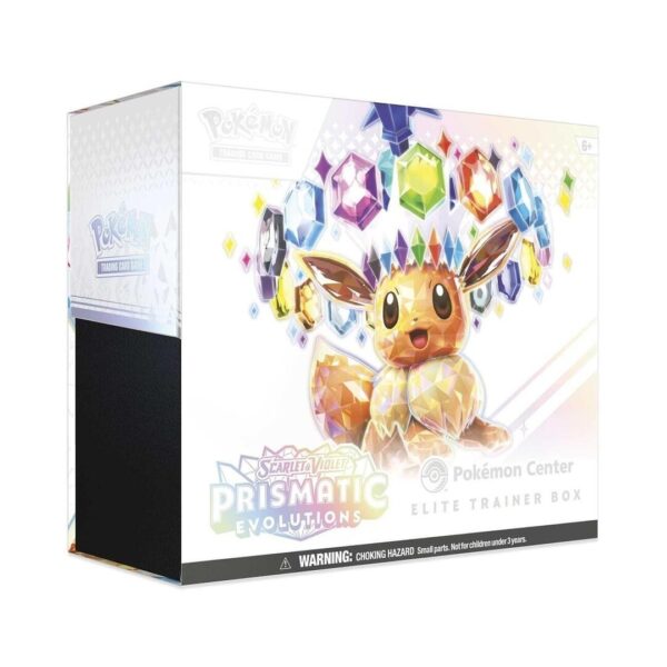 English Pokémon Prismatic Evolutions Pokémon Centre Elite Trainer Box