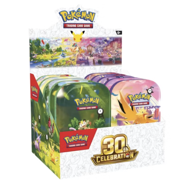 English Pokémon 30th Celebration Mini Tin Display